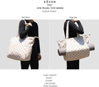 ESVAN Corduroy Yoga Tote Bag Gifts for Women Drawstring Yoga Mat Bag for Office Workout Travel Carryall Pilates Gym
