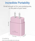 Type C Charger Fast Charging for iPhone 17 16 15,10FT USB C Samsung Chargers Block 25W Super Fast Chargers for Samsung Galaxy S25/S24 S23/iPhone Air/17/17 Pro Max/iPhone 16/16 Pro Max/15 Pro Max(Pink)