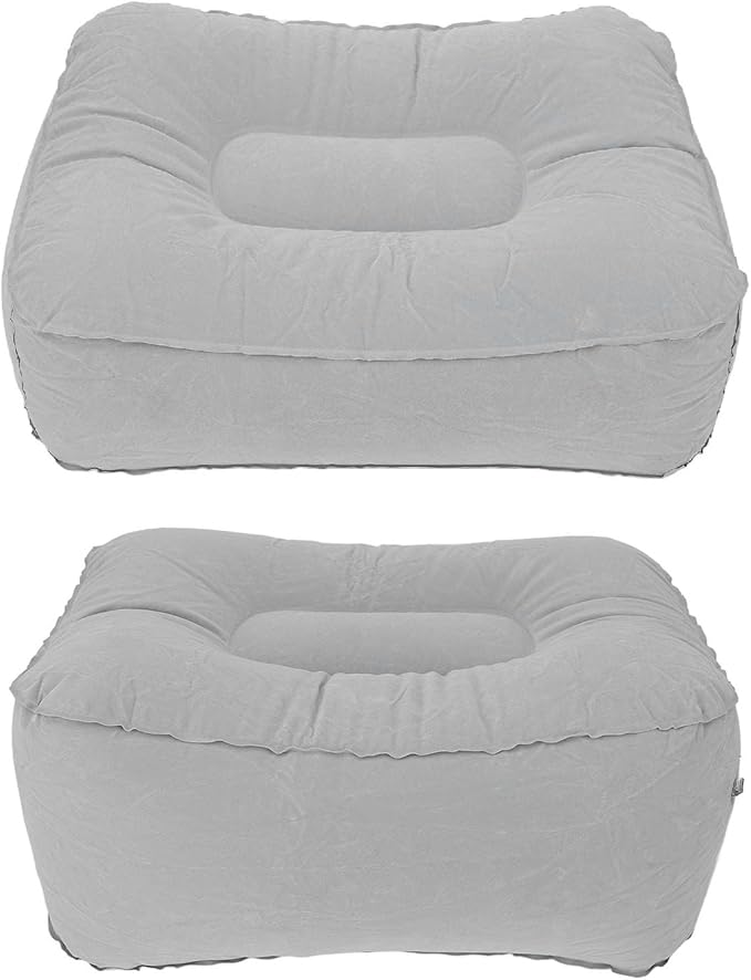 Inflatable Foot Rest Pillow, Portable Travel Leg Support Pillow, Lightweight Airplane Foot Rest for Car Office Home, Anti Fatigue Compact Foot Stool for Long Trips.