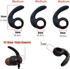 Earbuds Replacement Tips Soft Silicone Earbud Locks Sport Grips Earphones Stabilizer Fins Wings Tips for in-Ear and Ear Canal Earbuds (2Black-M)
