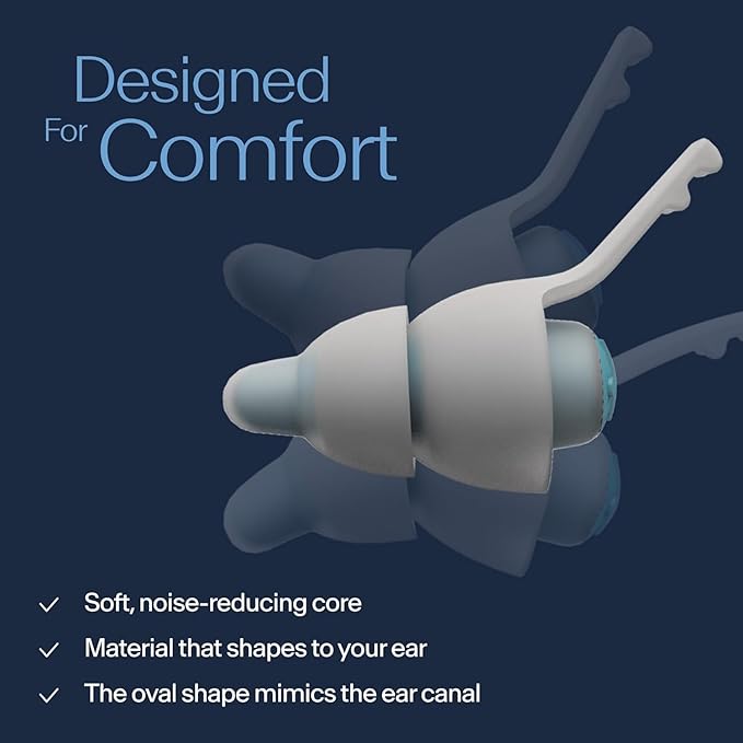 Alpine SleepDeep Multisize - Soft Ear Plugs for Sleeping and Concentration - New 3D Oval Shape and Noise Reducing Gel for Better Attenuation - 27dB - Ideal for Side Sleeper - 2-Pair Reusable: S + M/L