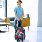 KLFVB Kids Luggage for Boys Girls, Cute Rolling Wheels Suitcase for Toddler, Children Travel Carry on Suitcase