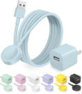 Fast Charger for Apple Watch Charger, 3.2FT Wireless Fast Charging Cord with Wall Chargers Plug Block Compatible with Apples Watchs Series 10/9/8/7/SE/6/5/4/3/2/1（Blue）