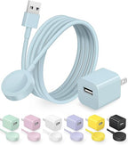 Fast Charger for Apple Watch Charger, 3.2FT Wireless Fast Charging Cord with Wall Chargers Plug Block Compatible with Apples Watchs Series 10/9/8/7/SE/6/5/4/3/2/1（Blue）