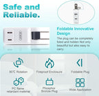 SYCON Outlet Wall Adapter, 2-Prong Swivel Ungrounded Indoor AC Mini Plug Wall Tap-White (4 Way-2 Pack)