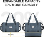 Travel Duffel Bag, Sports Tote Gym Bag, Shoulder Weekender Overnight Bag for Women