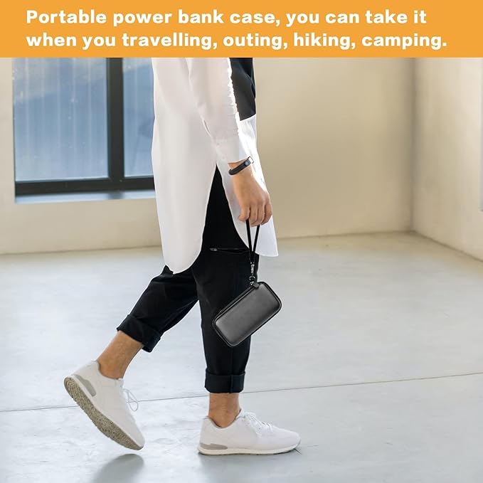 Case Compatible with Anker Portable Charger, 313 Power Bank (for PowerCore Slim 10K) / 523 Power Bank (Slim 10K PD) 10000mAh Battery Pack. 10K Battery Pack Storage Holder Bag (Box Only)- Black