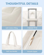 LOVEVOOK Tote Bag for Women, Puffer Work Travel Handbag with Zipper for Teacher Nurse, Quilted Cute Laptop Shoulder Gym Bag