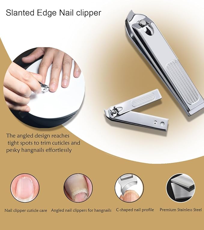 6-Piece Nail Clippers Set for Men Toe and Fingernail Clippers Kit with Travel Case Mens Manicure Nail Grooming Kits Gift for Dad Husband Boyfriend Men’s Personal Care Essentials