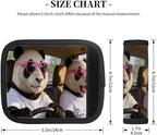 2 Pack Luggage Handle Wrap with Travel Tags - Non-Slip Protective Cover Soft Handle Grips Covers for Suitcase(Funny Panda)