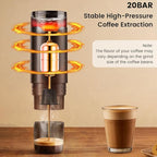 HomeBeyond Portable Electric Espresso Machine, Travel Coffee Maker with Rechargeable Battery, Compatible with Ground Coffee & Capsules (American K-cup & Italian N) for Travel, Camping, Car & Office