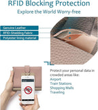 Leather RFID Slim Passport Holder for Travel Women – Passport Wallet for Men with Passport Cover & 3 Card Slots, Zippered Coin Pocket, Cash Holder – Travel Organizer Mother's Day Gift (Pink)
