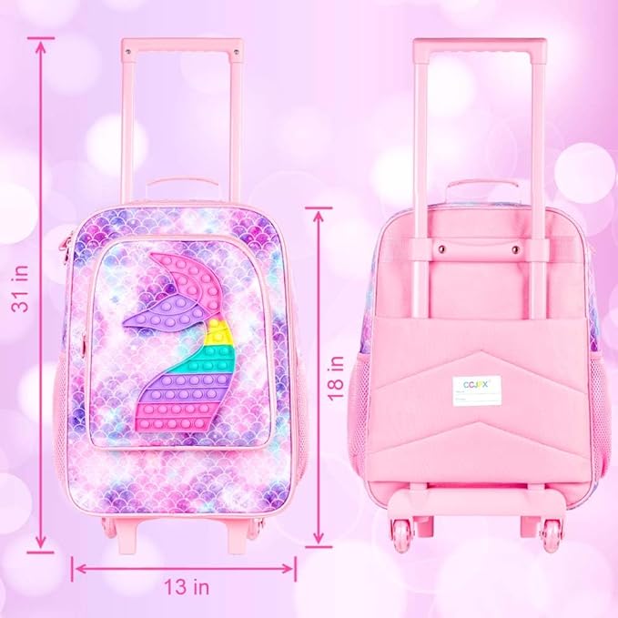 WZLVO Kids Luggage for Boys and Girls, Cute Dinosaur Unicorn Rolling Wheels Suitcase for Toddler Children