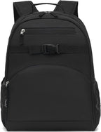 FlowFly Kids Backpack for Toddler Boys Girls, Simple Lightweight Bookbag for Daycare Kindergarten Elementary School Travel, Small Modern Bag (Large, Black)