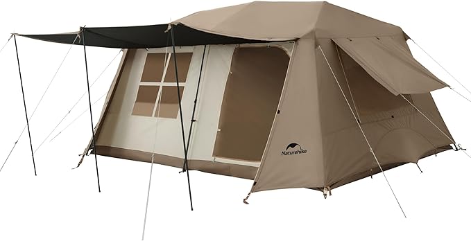 Naturehike Village Instant Tent, Camping Tent with Full Rainfly, Waterproof Large Cabin Tents for Car Camping
