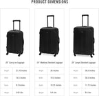 Kenneth Cole REACTION Out of Bounds Lightweight Hardshell 4-Wheel Spinner Luggage, Midnight Black, 20-Inch Carry On