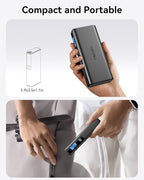 GREPRO Laptop Power Bank, 20000mAh 3-Port Travel Essential Portable Charger with 100W USB-C Port, Aluminum Alloy Unibody Fast Charging Battery Pack for iPhone 17/16/15/14 Series, MacBook, Samsung