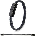 SEANADO Leather Bracelet Charger USB Charging Cable Braided Cords USB Portable Travel Charger for Mens Womens Suitable for iPhone 14/13/12/11 pro XS MAX (for iPhone, S(7'87''))