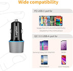 45W Fast USB C Car Charger for Google Pixel 10/10 Pro/10 Pro XL/9/9a/8/7, Galaxy S26/S25 Ultra, Looptimo Android Phone Plug PD & QC3.0 Cigarette Lighter Adapter with Rapid Charging 6.6ft Type C Cable
