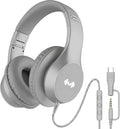Wired Headphones, Premium Over-Ear Headset with Hi-Fi Stereo Sound, Noise-Isolating Ear Cushions, Lightweight Comfortable Design, Tangle-Free Cable, Ideal for Work & Daily Commute (Silver)