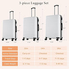 Sweetcrispy Carry on Luggage, Hard Shell ABS Suitcase with Double Spinner Wheels, Lightweight Expandable Rolling Suit Case with TSA Lock, 24 Inch Cream White