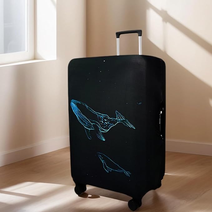 WUJIAONIAO Travel Luggage Cover Baggage Suitcase Cover Protector Skins 18-32 Inch (dolphin, L (for 25-28 inch luggage))