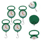 Beaupretty 4pcs Portable Luggage Scales with Plastic Handle, Handheld Spring Hanging Hook Fish Scale and Vegetable Weighing Tool for Travel and Kitchen Use, Random Colors