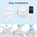 Portable Camping Fan, 7200 mAh Tent Fans with LED Light, Remote Control, Detachable Blades and Hook 4 Speeds 3 Brightness Timer Ceiling Fan for Tents Car Picnics Travel