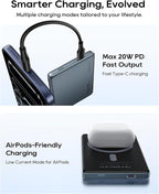 Kuulaa 10000mAh Magnetic Portable Charger Slim Magsafe Battery Pack 0.47'' Power Bank Support USB C PD 20W Fast Charging, Compatible with iPhone air/16/15/14/13/12