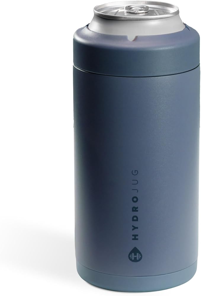 HydroJug Standard Can Cooler - 2-in-1 Insulated Can Cooler Cup - Stainless Steel Can Holder with Non-Slip Rubber Base - Screw-Top Lid - Dishwasher Safe - 16oz, Cascade