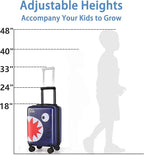 iPlay, iLearn Shark Kids Luggage, Boys Carry on Suitcase, 18" Hardside Travel Luggage Set, Toddlers Rolling Suitcase W/ 4 Spinner Wheels, Children Holiday Birthday Gifts