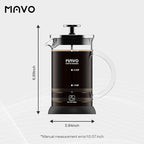 French Press Coffee Maker Stainless Steel Cold Brew Heat Resistant Glass Coffee & Tea Maker with 2 Filter (600ml/20oz)