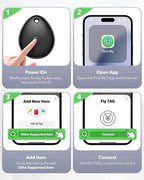 Air Tracker Tags-4 Pack for Apple Find My (iOS Only), Official MFi Certified, Mini Bluetooth Key Finder Locator with Sound, Smart Luggage Tracker for iPhone, Suitcases, Backpack, Wallet, Bike