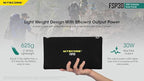 NITECORE FSP30 30W Portable Solar Charger, USB-A & USB 3 Output Ports, High Efficent 4 Foldable Panels for Camping Hiking Van RV Trip Compatible with Phones and Tablets with Nitecore Sticker