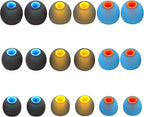 Silicone Earbud Tips - S M L, Fit Most In-Ear Earbuds (Inner Hole 3.8mm - 5.1mm), 9 Pairs