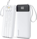 Portable Charger Built-in Cables,10000mAh Power Bank for iPhone,Fast Charge USB C Battery Pack Travel Essentials Slim Lightweight Powerbank Compatible with iPhone 17/16/15/14, Samsung, Android, etc