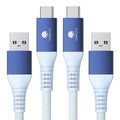 CONMDEX USB C Cable [3ft, 2-Pack] 10Gbps USB 3.1 Gen 2 USB A to USB C Data Transfer Cord, 3A Fast Charging Android Auto CarPlay Type C Cable for iPhone 17 16 Plus Pro Max Samsung Galaxy S25, Blue