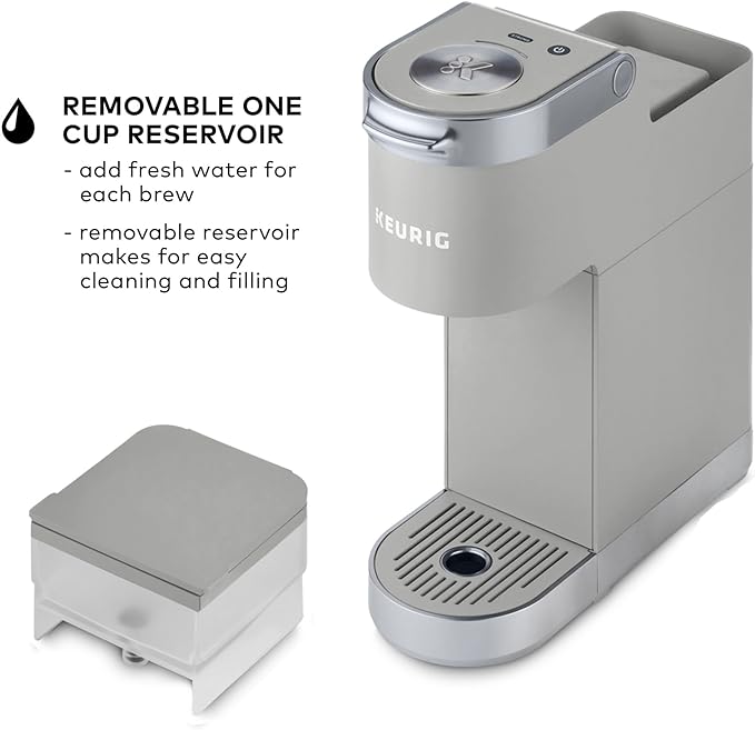 Keurig K-Mini Plus Single Serve K-Cup Pod Coffee Maker, with 6 to 12oz Brew Size, Stores up to 9 K-Cup Pods, Travel Mug Friendly, Studio Gray