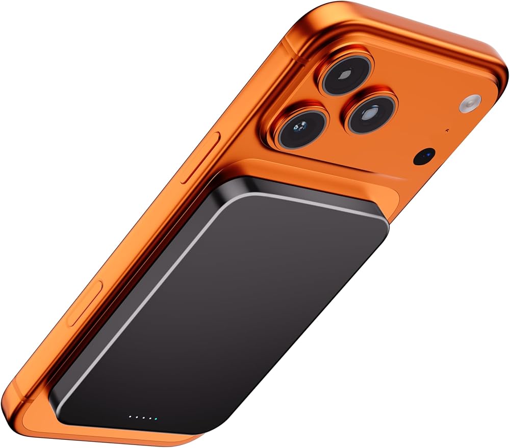 【Titanium Body & Ultra-Slim 0.3-Inch Design】 5000mAh Magnetic Power Bank with Titanium Body, Lightweight & Portable, Easy to Carry for Daily Use, Travel, and Emergencies