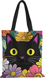 ANNA QUEEN Cat Tote Bag Shoulder Bag Handle Bag for Gym Yoga Picnic Beach Kitchen Reusable