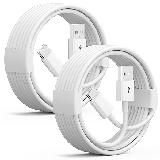 Car Carplay Cable for iPhone 17/Pro Max/Air/15/16 Pro Max/Plus/16e,6FT 2Pack USB A to USB C for iPhone USB C Cord,USB C Cable for iPad Pro/iPad Air Android Charger Cord Type-C Charging Cable,White