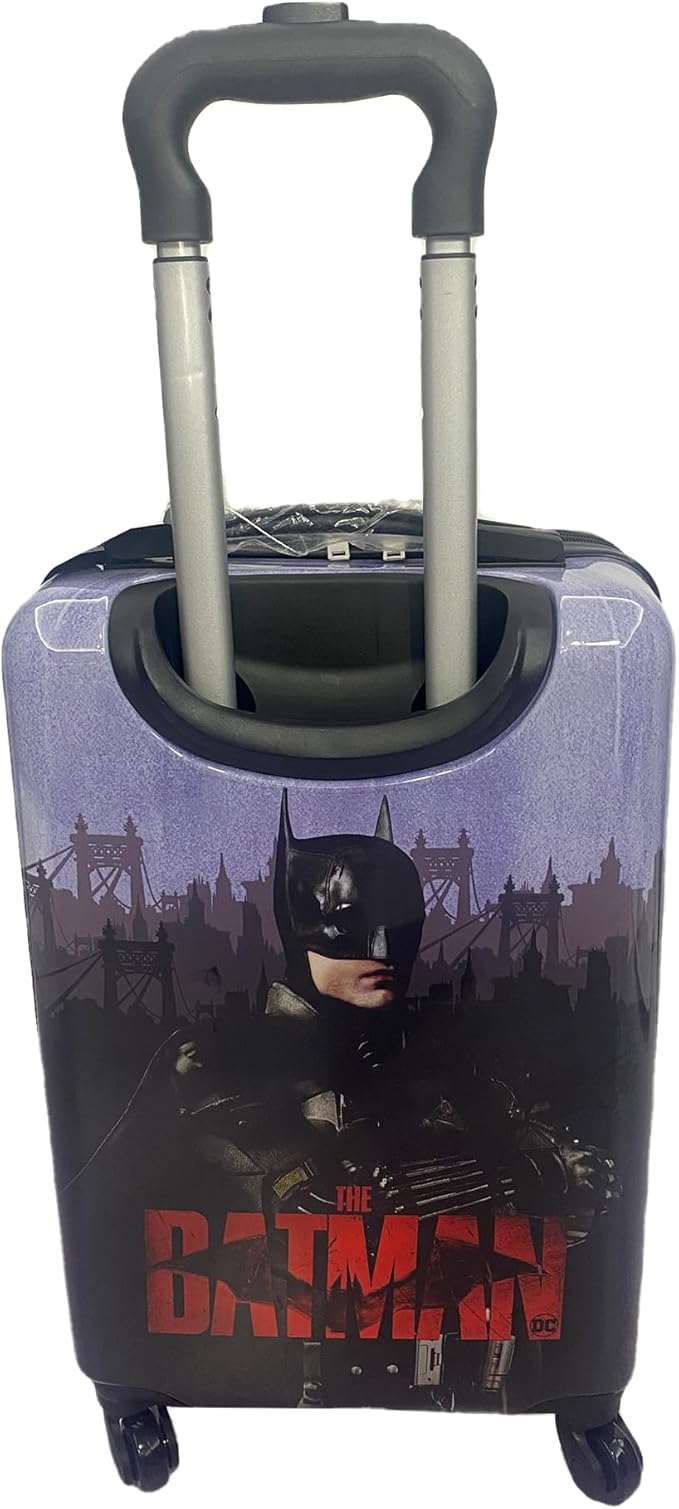 Fast Forward Batman Black Luggage 20 Inches Hard-Sided Tween Spinner Carry-On Travel Trolley Rolling Suitcase for Kids