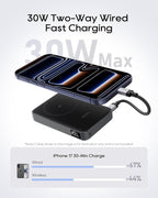 CUKTECH Qi2 Certified 15W Magnetic Power Bank, 10,000mAh Battery Pack, MagSafe Compatible Wireless Portable Charger with 30W USB C Fast Charging, for iPhone 17/16/15/14/13/12 (USB-C Cable Included)