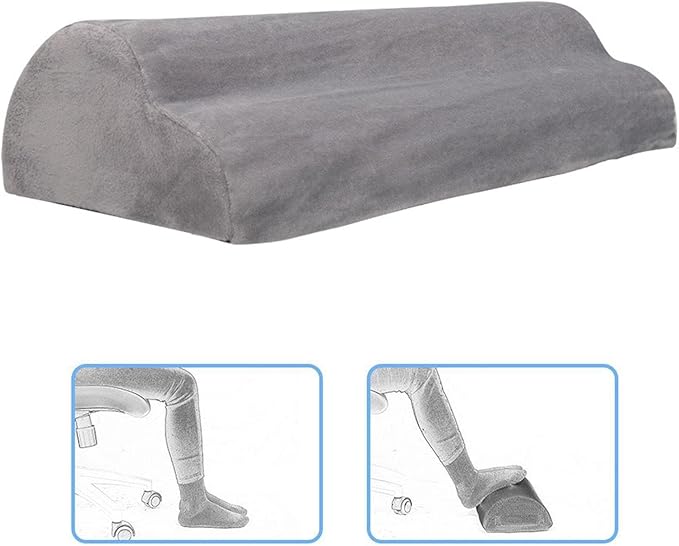 Foot Rest Under Desk Ergonomic Footrest Cushion Pillow Leg Rest Support Flannel Foam Material Suitable for Office Home Car Airplane Travel Men Women, Dark Gray