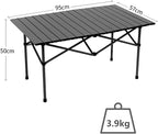 Wind Tour Portable Camping Table Folding Side Table Aluminum Lightweight Table with Carry Bag for Outdoor Cooking Hiking Picnics BBQ Travel (37.4 * 22.4 * 19.7Inches,Black)