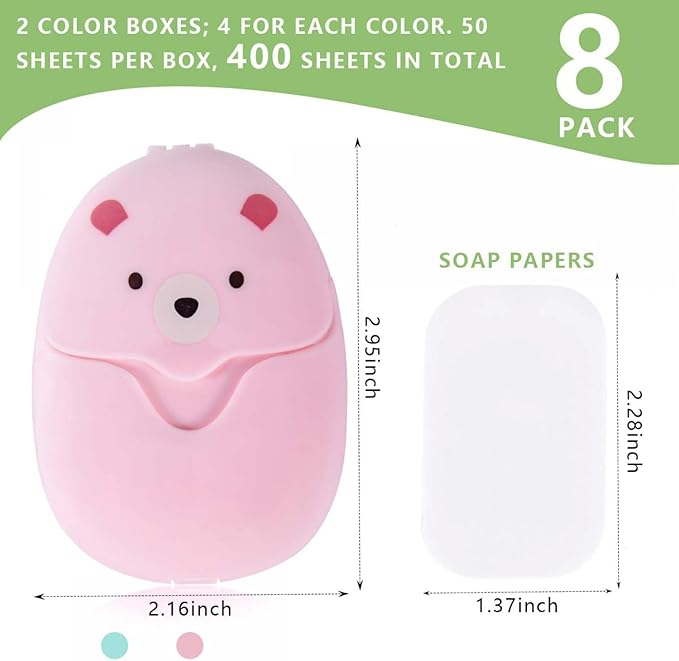 SenseYo 6 Boxes (300 Sheets) Mini Disposable Portable Travel Paper Hand Soap Sheets for Outdoor, Camping Hiking