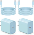 iPhone 17 16 15 Charger Fast Charging 6FT - 20W USB C Charger Block with 6FT Type C to C Cable Compatible with iPhone 17/17 Pro/17 Pro Max/Air/16/16e/15, iPad Pro, iPad Air (Blue)