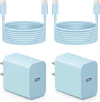 iPhone 17 16 15 Charger Fast Charging 6FT - 20W USB C Charger Block with 6FT Type C to C Cable Compatible with iPhone 17/17 Pro/17 Pro Max/Air/16/16e/15, iPad Pro, iPad Air (Blue)
