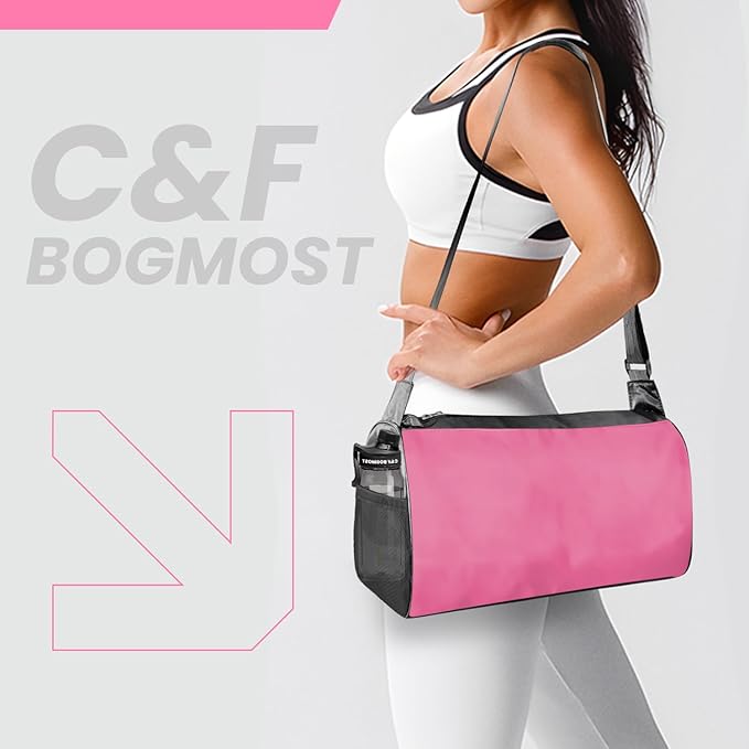 C&F BOGMOST Small Travel Duffel Bag Foldable Waterproof Gym Bag for Gym Beach Swim Bag Men Women Duffle Bag Lightweight Oxford Cloth Sports Bag-Pink