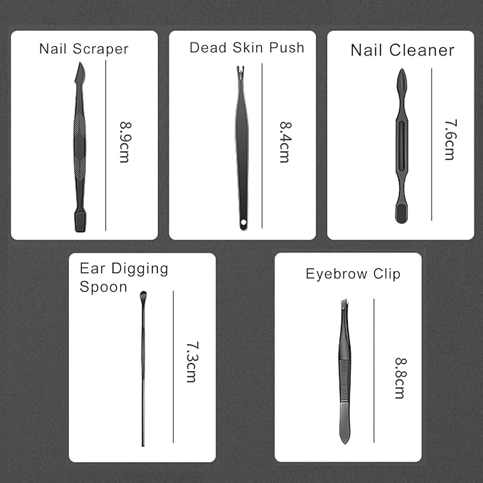 Nail Clipper & Grooming Set,10-Piece Manicure Set, Nail Care Kit with Travel Case, Ideal Christmas Gift or Stocking Filler Stuffers for Men & Women